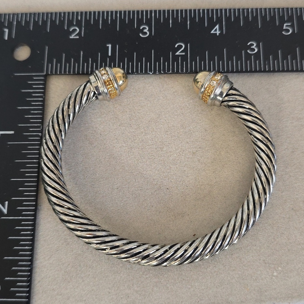 Silve Steel Cable Bracelet Split Opening For Slip On Style - Picture 10 of 10